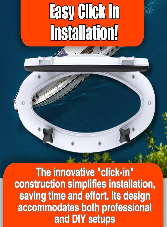 Seaflo Boat Oval Shape Porthole Window With White ABS Plastic Trim Port Hole - Image 5