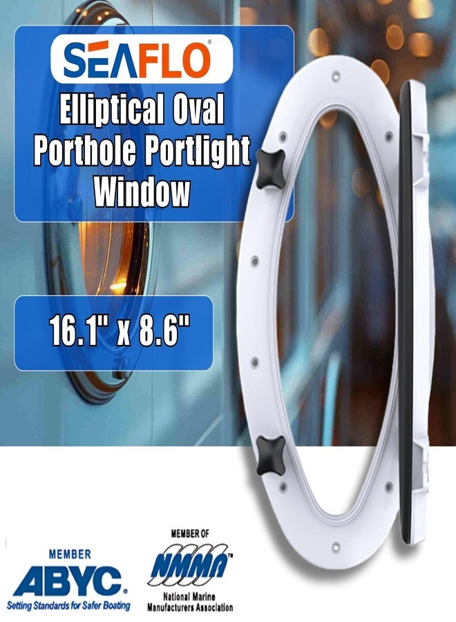 Seaflo Boat Oval Shape Porthole Window With White ABS Plastic Trim Port Hole - Image 2