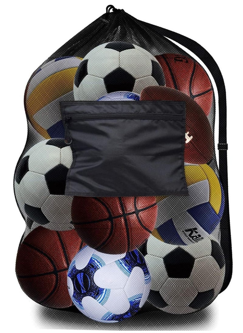 KASTWAVE - Mesh Ball Bags, Heavy Duty Sports Ball Bag with Adjustable Strap, Drawstring Extra Large Soccer Ball Bag Work for Coach, Basketball,Football, Volleyball,BaseBall and Swimming Gears - Image 1