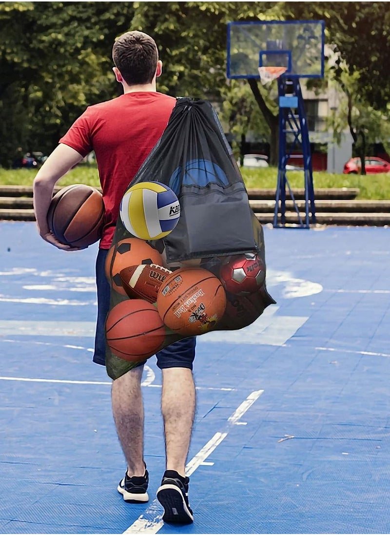 KASTWAVE - Mesh Ball Bags, Heavy Duty Sports Ball Bag with Adjustable Strap, Drawstring Extra Large Soccer Ball Bag Work for Coach, Basketball,Football, Volleyball,BaseBall and Swimming Gears - Image 1