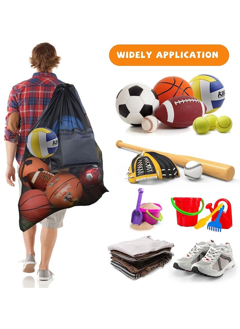 KASTWAVE - Mesh Ball Bags, Heavy Duty Sports Ball Bag with Adjustable Strap, Drawstring Extra Large Soccer Ball Bag Work for Coach, Basketball,Football, Volleyball,BaseBall and Swimming Gears - Image 1