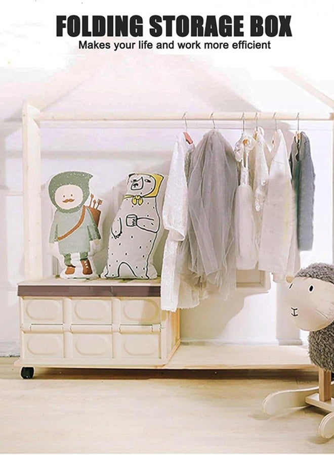 أوكيوز صندوق تخزين قوي للسيارة قابل للطي، صندوق تخزين يمكنه تخزين الأشياء المتنوعة والقرطاسية والملابس، أبيض 28 لترًا - Image 5