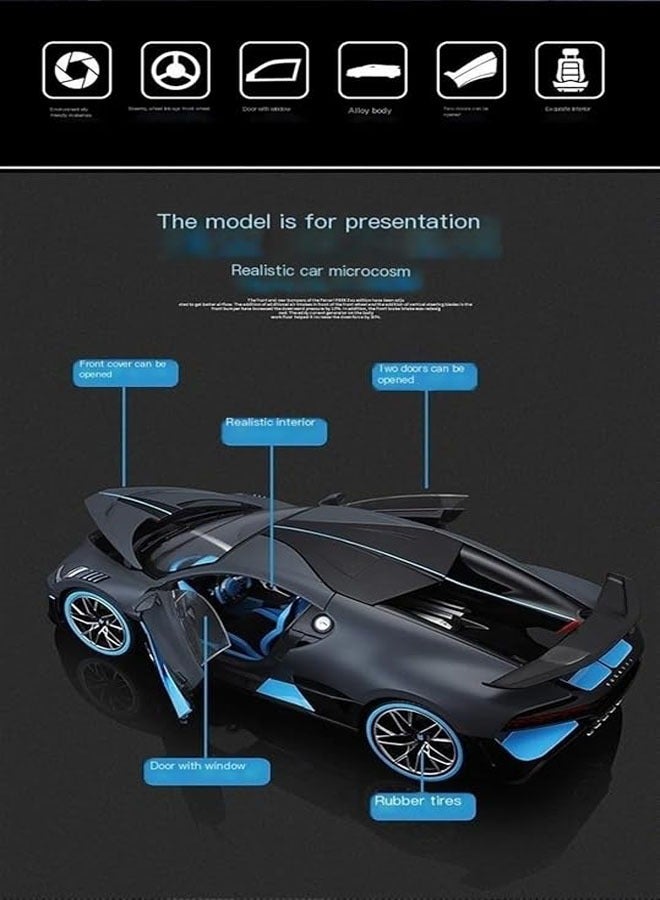general 1:24 Bugatti DIVO simulation sports car alloy car model collection ornaments gift toys, perfect restoration of classic shape - Image 2