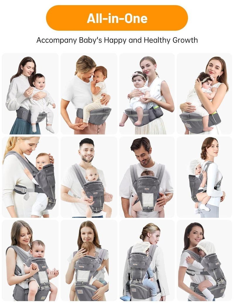 Mumgaroo Baby Carrier Newborn to Toddler, Toddler Carrier with Hood All Seasons & All Position Baby Hip Carrier, Hip Carrier for Baby Breastfeeding - Image 2