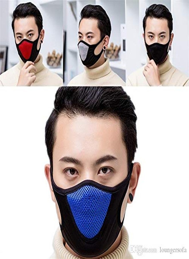 V3E قناع تنفس V3E لركوب الدراجات في الهواء الطلق للبالغين من النساء والرجال، قناع وجه شبكي للتنفس (أبيض وأسود) - Image 5