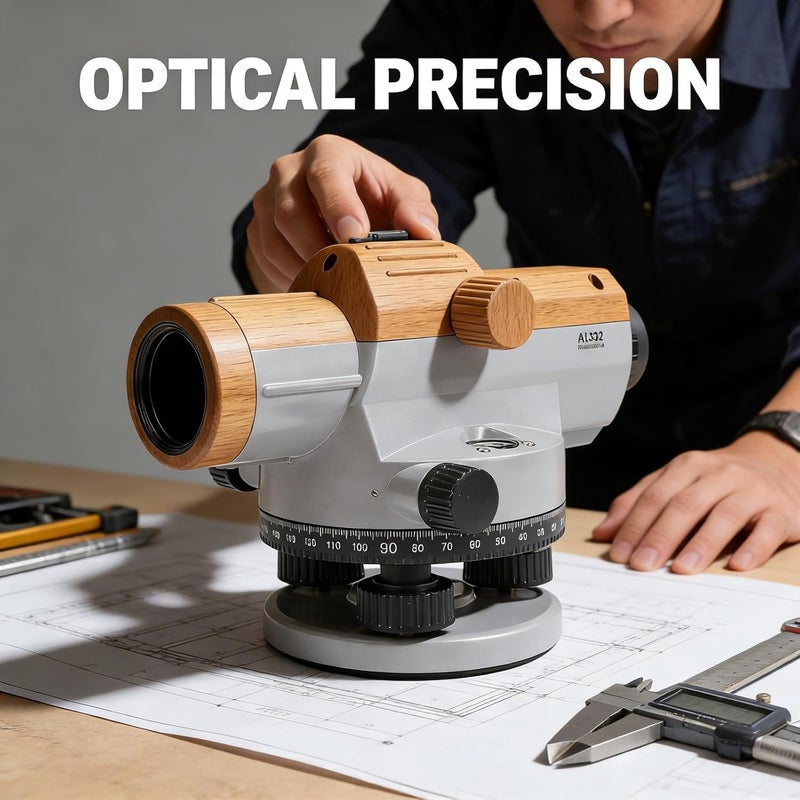 Optical Level 32X Magnification, Aluminum Alloy Surveying Tool with Magnetic Damping Compensator - Accurate Measurement, Clear Field of View, Durable and for - Image 4