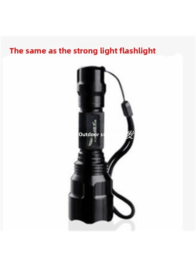 Strong Light Flashlight Rechargeable C8 Flashlight With Household Strong Light Flashlight With Maintenance Riding Outdoor Household Super Bright-Product Specifications:1 Flashlight + 2 Batteries 1 Single Charger  - Image 5