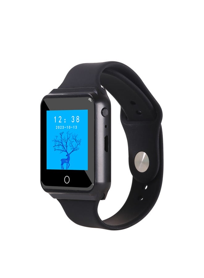 Watch Bluetooth MP3 Student English Walkman Music Player Touch Screen Metal Mp4 Pedometer FM-Body Color:Black-Memory Capacity:128G