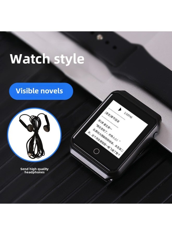Watch Bluetooth MP3 Student English Walkman Music Player Touch Screen Metal Mp4 Pedometer FM-Body Color:Black-Memory Capacity:128G