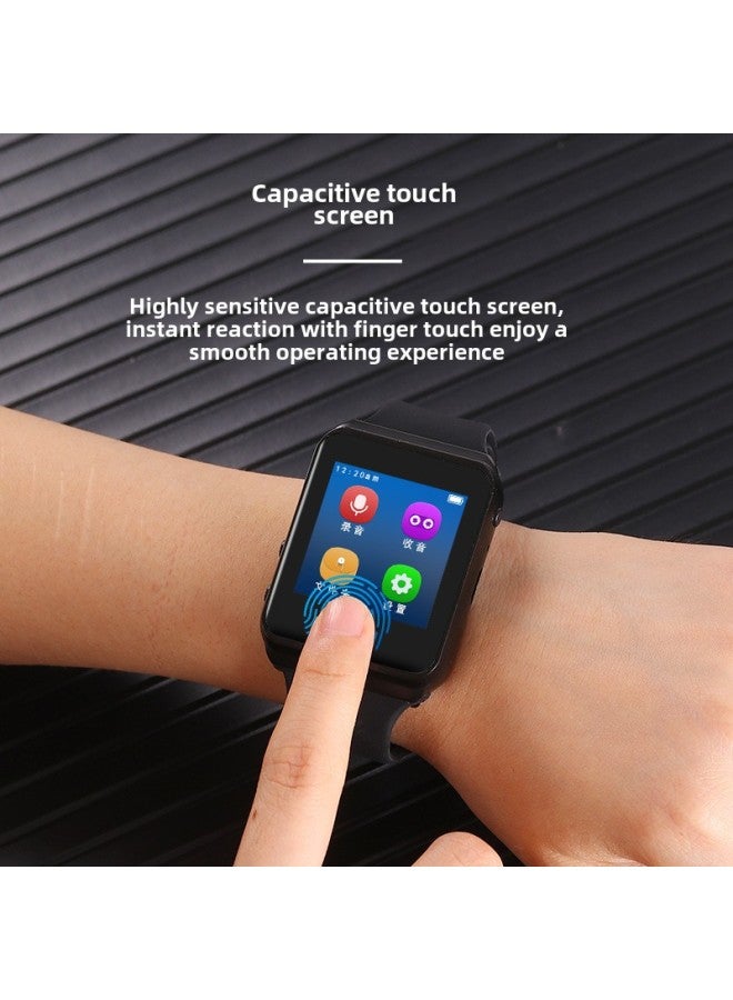 Watch Bluetooth MP3 Student English Walkman Music Player Touch Screen Metal Mp4 Pedometer FM-Body Color:Black-Memory Capacity:128G