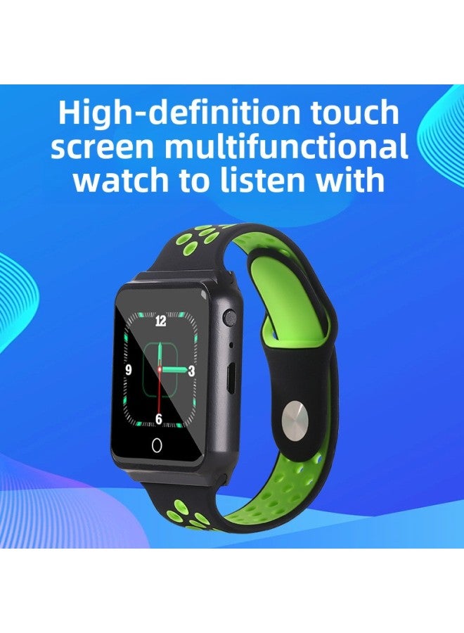 Watch Bluetooth MP3 Student English Walkman Music Player Touch Screen Metal Mp4 Pedometer FM-Body Color:Black-Memory Capacity:128G