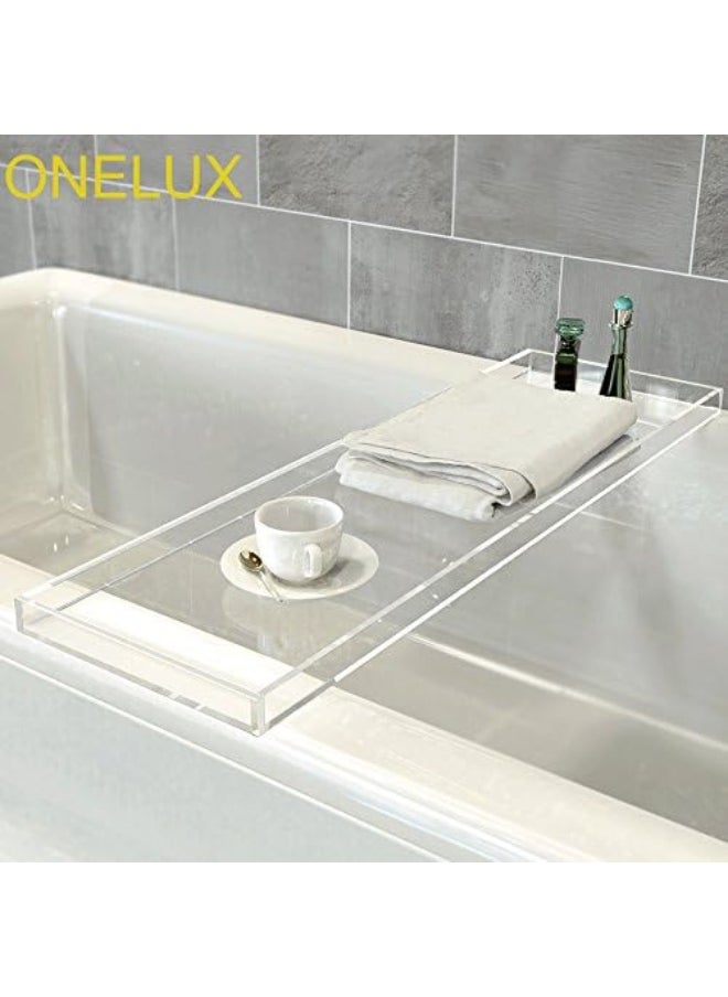 Generic ONELUX Durable Clear Acrylic Towel Tray, Lucite Bathtub Caddy  - Image 2