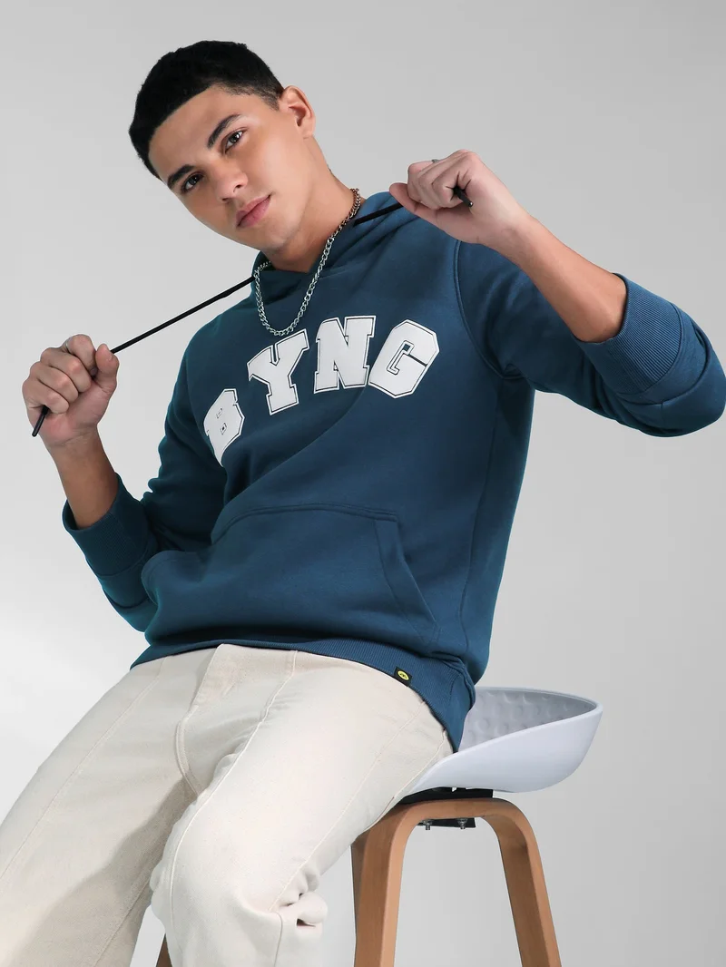 Beyoung Blue BYNG Printed Hoodie
