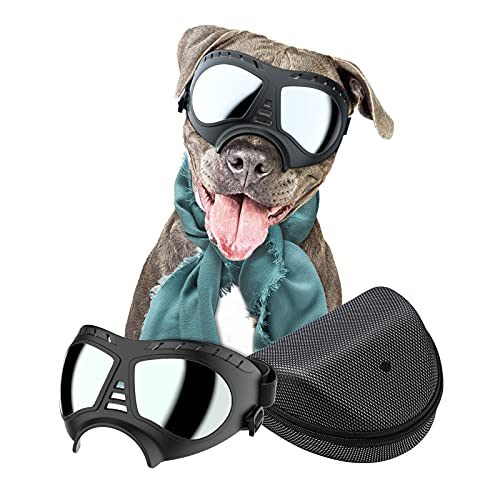 NVTED Dog Goggles Big Area Dog Sunglasses, Large Breed Windproof Snowproof Eye Protection Pet Glasses for Outdoor Driving Cycling (Large) - Image 1