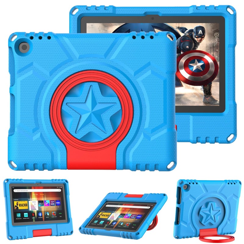Lainergie Fire HD 8 Tablet Case for Kids(12th/10th Generation, 2024/2022/2020 Release), Lainergie Lightweight Shockproof Kid-Proof Cover with Convertible Handle Stand Incompatible with Other Older Versions,Blue - Image 1