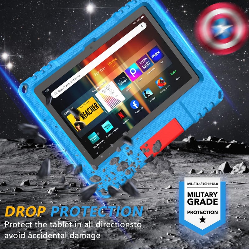 Lainergie Fire HD 8 Tablet Case for Kids(12th/10th Generation, 2024/2022/2020 Release), Lainergie Lightweight Shockproof Kid-Proof Cover with Convertible Handle Stand Incompatible with Other Older Versions,Blue - Image 3