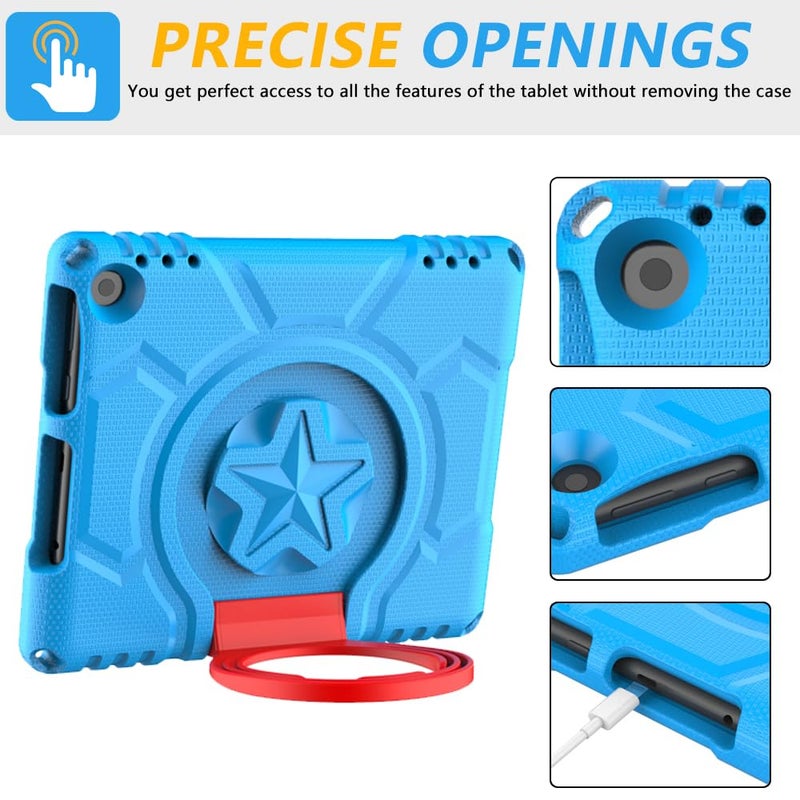 Lainergie Fire HD 8 Tablet Case for Kids(12th/10th Generation, 2024/2022/2020 Release), Lainergie Lightweight Shockproof Kid-Proof Cover with Convertible Handle Stand Incompatible with Other Older Versions,Blue - Image 5