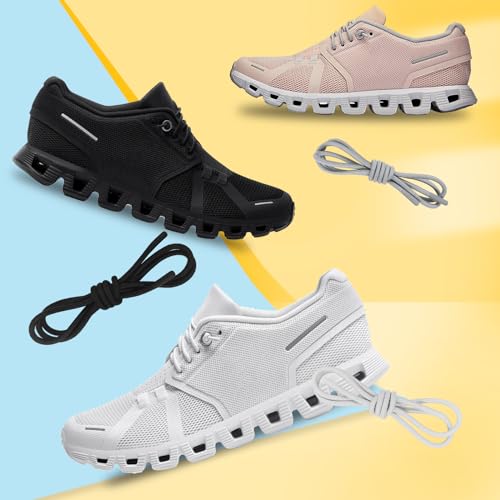 NDTEZUGT 2 Pairs 1/10" (2.5mm) Elastic Thin Shoe Laces, Stretch Round Shoelaces Shoe Strings Replacement for Sneaker,Tieless No Tie Laces for Adults and Kids (Grey 03, 34''/85cm) - Image 5