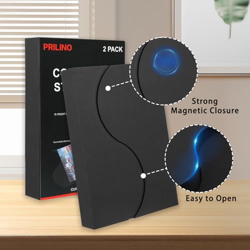 Prilino 2-Pack Black Comic Book Stor-Folio - Storage Box for Current and Silver Age Comics, Portable Folio With Strong Magnetic Closure, Ideal for Conventions - Image 4