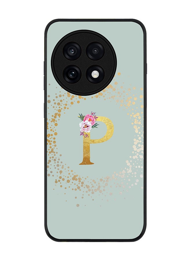 Stylizedd For OnePlus 13R / Ace 5 Pro Case,Slim fit Camera Protection, Shockproof Thin Phone cover  - Custom Monogram Floral - P  (Light Grey )