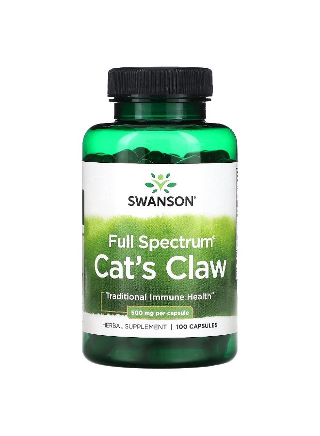SWANSON سوانسون، كاتس كلاو كامل الطيف، 500 ملغ، 100 كبسولة - Image 1
