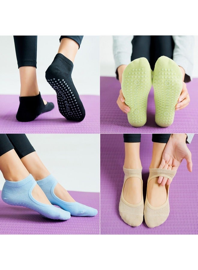 بمعنى سحر بمعنى حديقة 4 أزواج من السيدات غير زلة الجوارب اليوغا انتزاع الجوارب بيلاتيس - Image 3