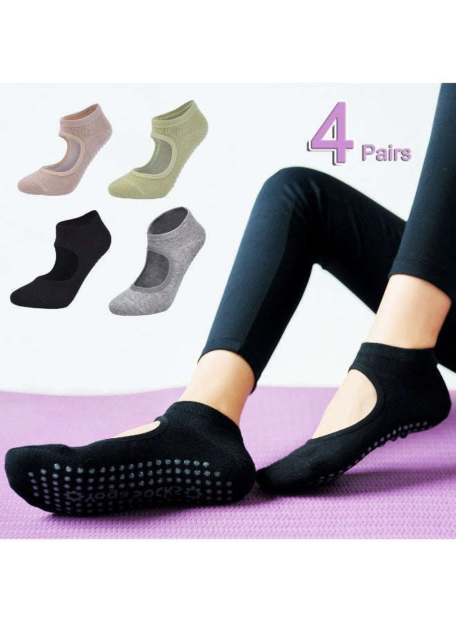 بمعنى سحر بمعنى حديقة 4 أزواج من السيدات غير زلة الجوارب اليوغا انتزاع الجوارب بيلاتيس - Image 1