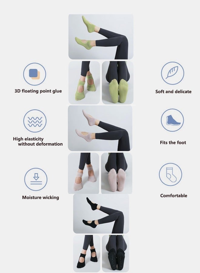 بمعنى سحر بمعنى حديقة 4 أزواج من السيدات غير زلة الجوارب اليوغا انتزاع الجوارب بيلاتيس - Image 5