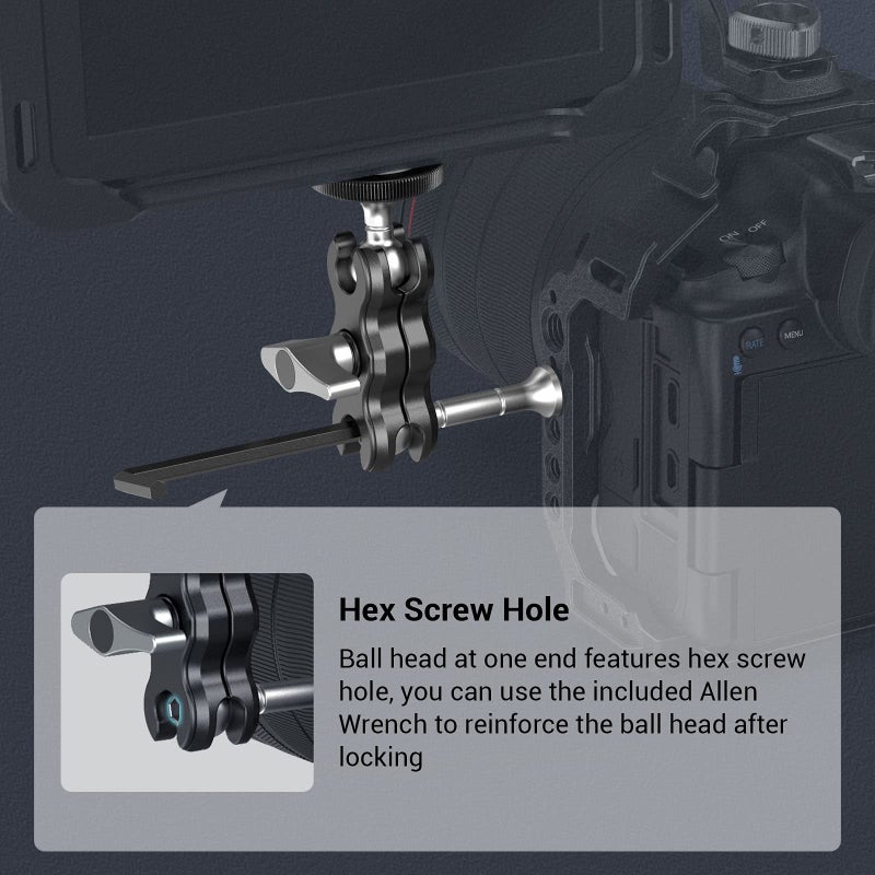 SmallRig Mini Magic Arm with Dual Universal Ball Head, Adjustable Magic Arm for Monitor, Microphone, LED Video Light 3238 - Image 5