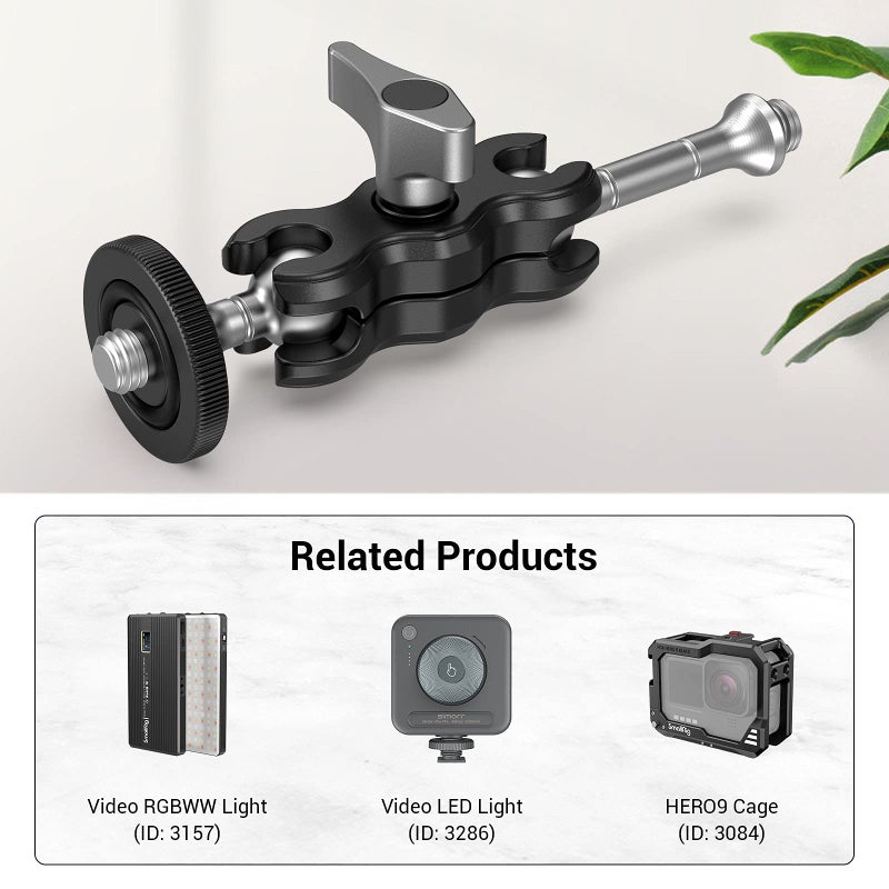 SmallRig Mini Magic Arm with Dual Universal Ball Head, Adjustable Magic Arm for Monitor, Microphone, LED Video Light 3238 - Image 3