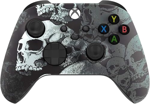 Custom Controllerzz Wireless Controller for Microsoft Xbox Series X/S & Xbox One - Custom Soft Touch Feel - Custom Xbox Series X/S Controller (X/S Black Skullz)