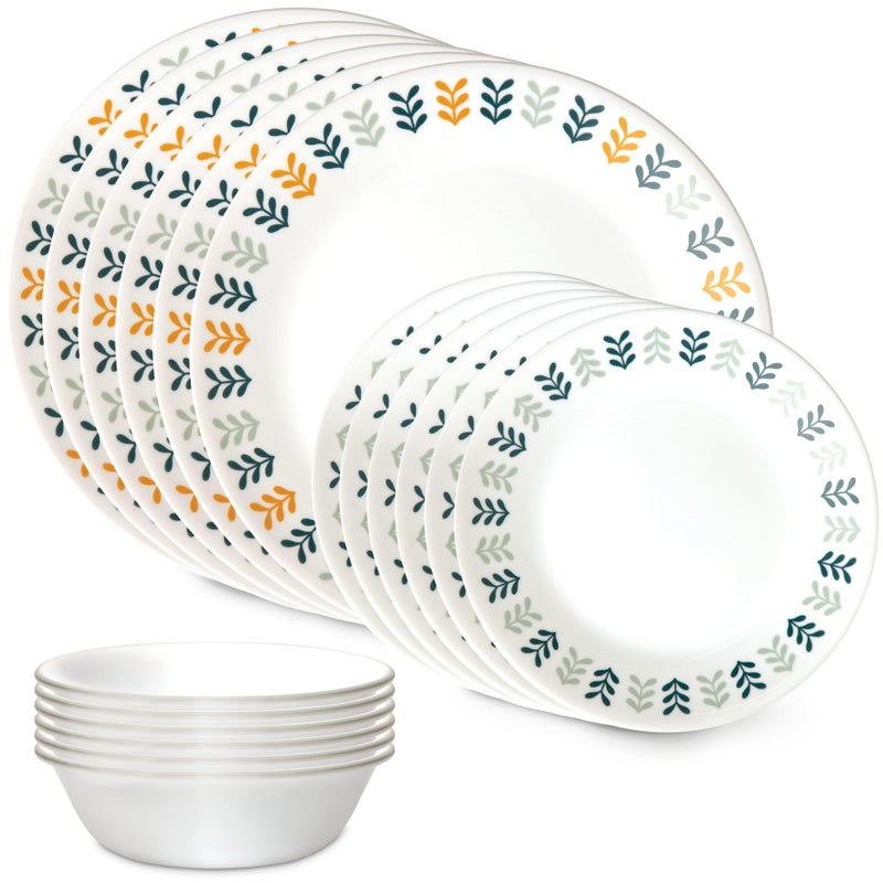 Corelle Vitrelle 18 Piece Glass Dinnerware Sets  Service for 6  Triple Layer Chip & Crack Resistant Glass Plate and Bowl Sets  Anders - Image 1
