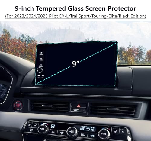 AZZIGO Tempered Glass Screen Protector For 2023 2024 2025 Honda Pilot (EX-L/TrailSport/Touring/Elite/Black Edition) 9 Inch Touchscreen Accessories HD - Image 2