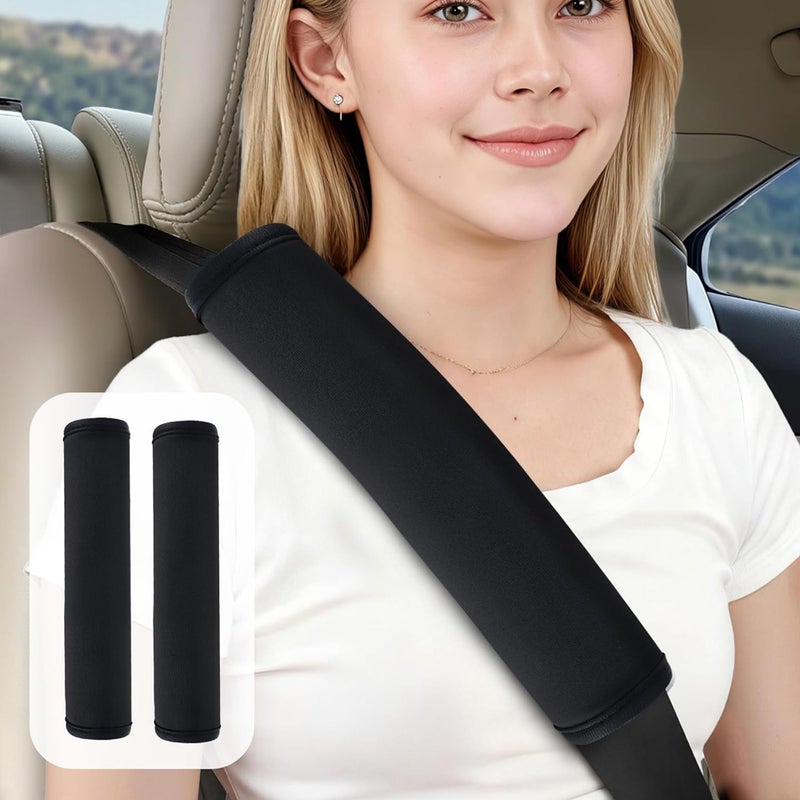 BEYOUDO Extra Long Car Seat Belt Cover 2Pack Waterproof Seatbelt Shoulder Pad for Comfortable Driving Soft Seatbelt Strap Covers for Adults Kids Women Men Machine Washable Black - Image 3