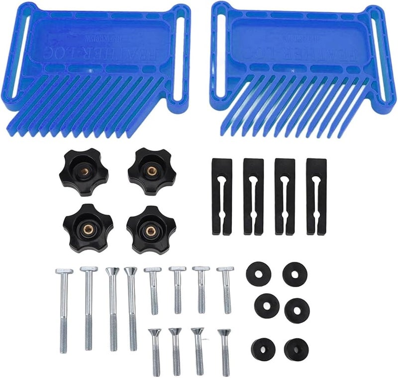 Blue Adjustable Stackable Featherboard Safety Device For Table Saws Router Tables Band Saws - Image 1