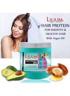 LILIUM Hair Protein Spa 900Ml With Argan Oil For Intensive Hydrating Treatment Cleansnourishes Dry & Damaged Hair  - Image 3