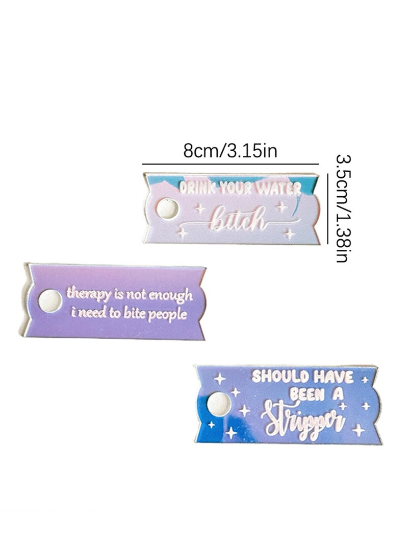 Excefore - Personalized Tumbler Name Plates, 3 PCS Colorful Acrylic Name Tag for Stanley Cup 40 Oz, Colorful Custom Name Tag, Tumblers Lid Topper Acrylic Nameplate for 40 Oz Tumblers - Image 1