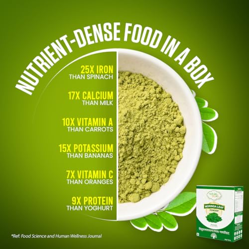 Nature Sure Moringa Leaf Powder 200g, Atta Mix Superfood, Moringa Powder for Weight Loss, Drumstick Powder for Iron, Calcium and Vitamins, Gives Natural Energy, Boosts Skin & Hair Health - Image 4