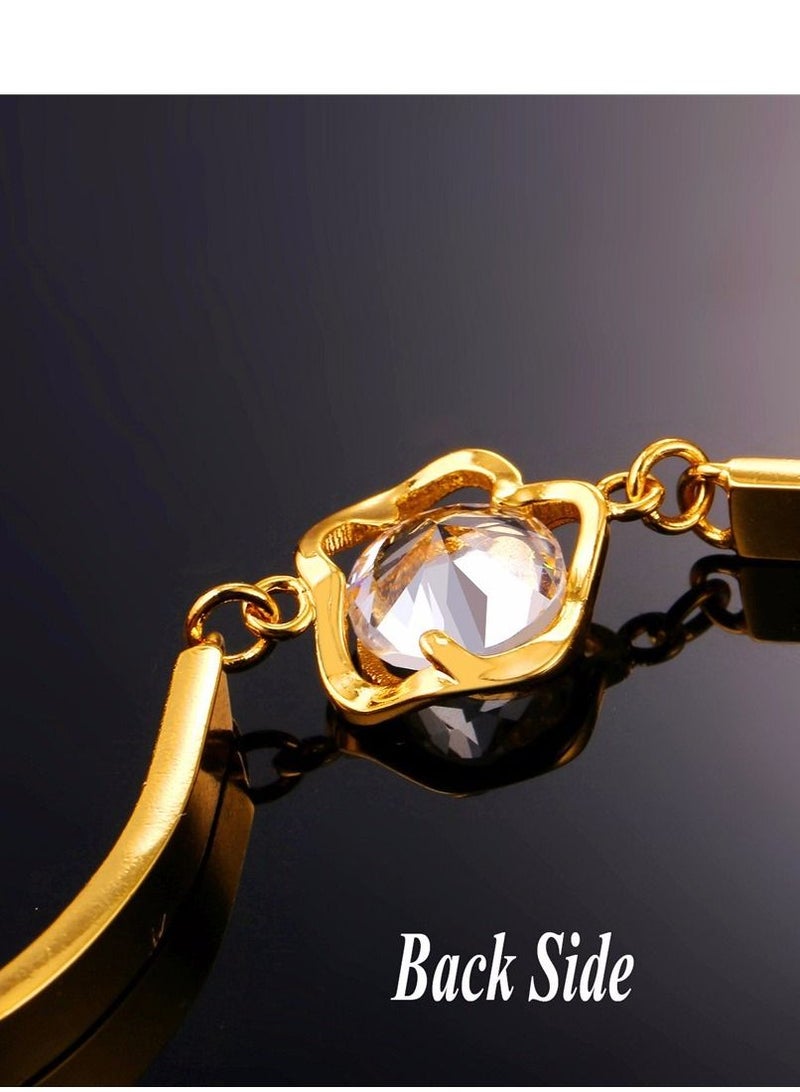 U7 Luxury AAA Zirconia Rose Flower Trendy Bracelet For Women - Image 4