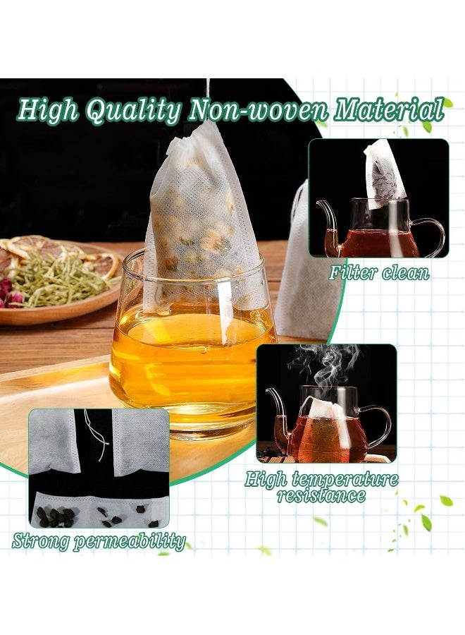 1000 Pcs Disposable Tea Bags for Loose Leaf Tea, Drawstring Empty Tea Infuser with 2 Pcs Tea Spoon, Natural Material Tea Filter Bags for Loose Leaf Tea, Coffee  - Image 2