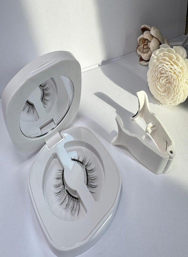 VEPROIX Magnetic Eyelashes Without Eyeliner, Natural Reusable Lashes with Applicator, No Glue Needed, 1 Pair - Image 1