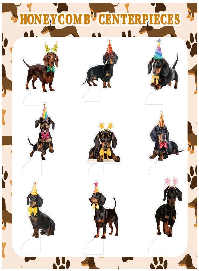 LHDUOFA 9 PCS Dachshund Honeycomb Centerpieces Table Decorations Dachshund Table Centerpieces for Dachshund Dog Party Supplies Birthday Party Decorations - Image 5
