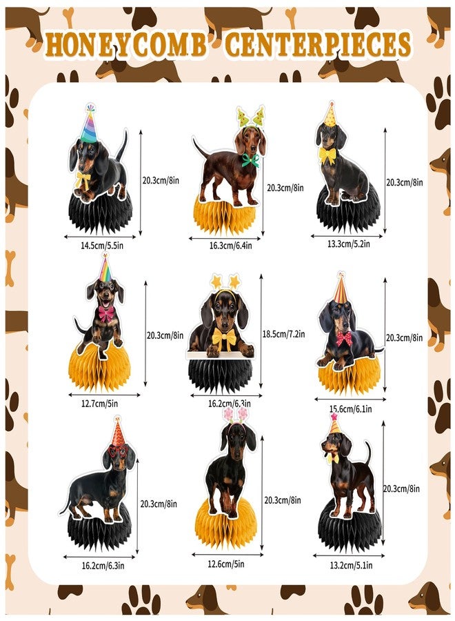 LHDUOFA 9 PCS Dachshund Honeycomb Centerpieces Table Decorations Dachshund Table Centerpieces for Dachshund Dog Party Supplies Birthday Party Decorations - Image 3