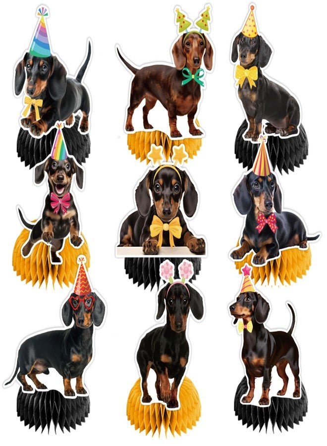 LHDUOFA 9 PCS Dachshund Honeycomb Centerpieces Table Decorations Dachshund Table Centerpieces for Dachshund Dog Party Supplies Birthday Party Decorations - Image 1