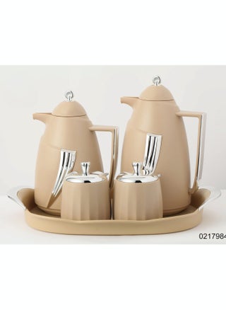 silver and cream brown