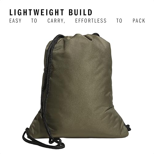 adidas Alliance Sackpack – Drawstring Backpack Small Bag for Men and Women, Olive Strata Green/Black/Silver Metallic, One Size - Image 4