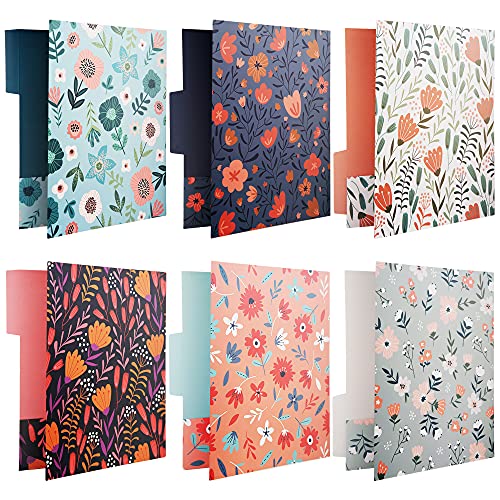 MATICAN Decorative File Folders, 12-Pack Floral File Folders, Letter Size, 6 Designs - Image 1