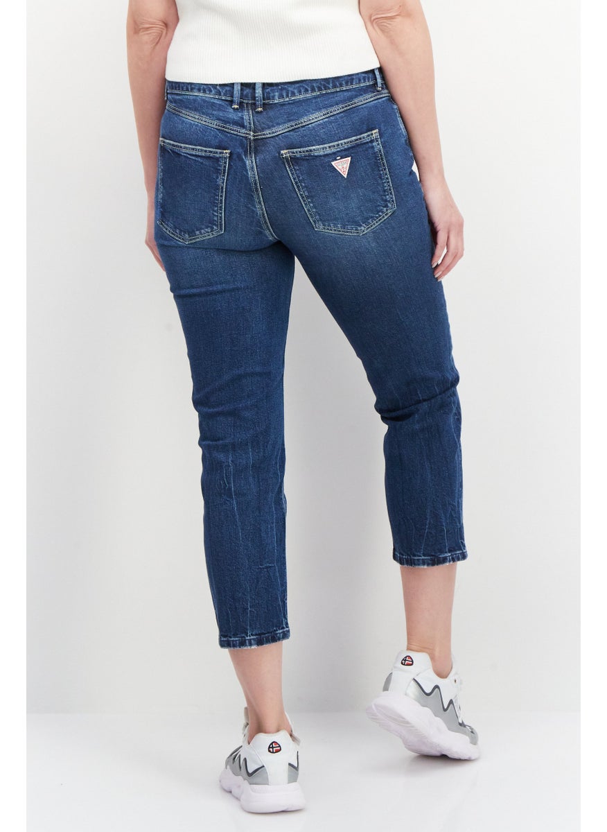 GUESS - Women Regular Fit Wash Stretchable Denim, Navy Blue - Image 1