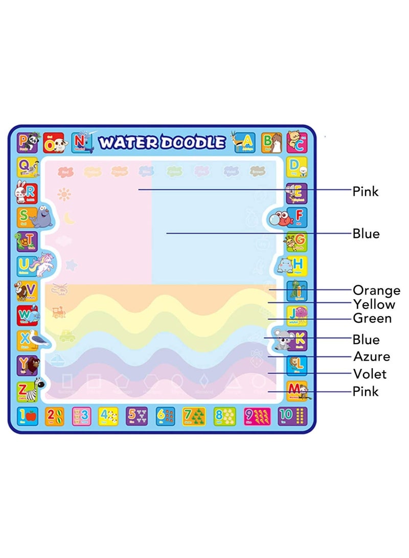 Bebiland 100X100 cm Extra Large Aqua Magic Doodle Mat, Colorful Educational Water Drawing Doodling Mat for Kids, Coloring Mat for Toddlers Boys and Girls (Multicolor) - Image 2