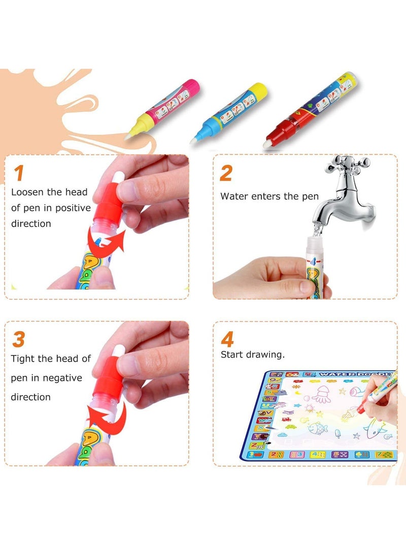 Bebiland 100X100 cm Extra Large Aqua Magic Doodle Mat, Colorful Educational Water Drawing Doodling Mat for Kids, Coloring Mat for Toddlers Boys and Girls (Multicolor) - Image 4